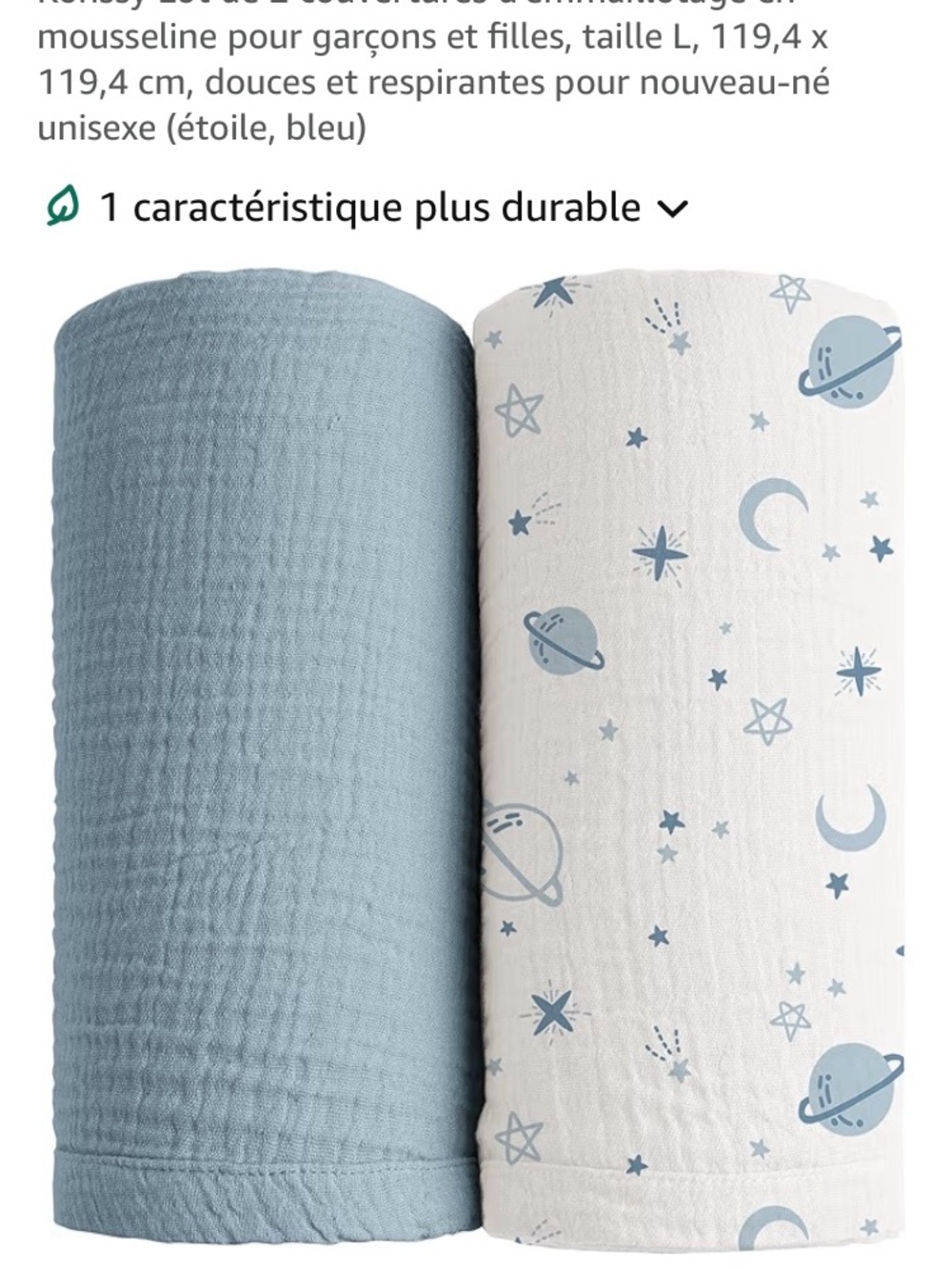 Blue Star Muslin Swaddle Blankets - Set of 2